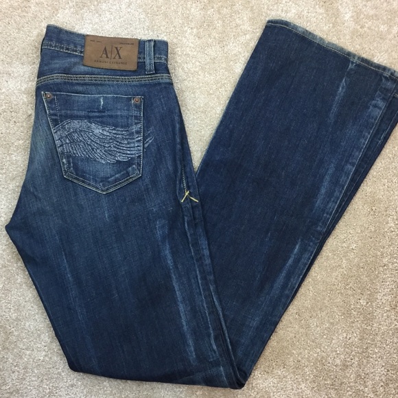 Armani Exchange Denim - 🗽 ARMANI EXCHANGE Boot Cut WINGS Denim JEANS. 6
